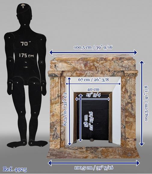 Petite Cheminée Art déco en Brèche de Médous Petite Cheminée Art déco en Brèche de Médous-10