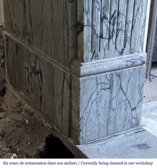 Petite cheminée de style Louis XVI en marbre Bleu Fleuri Petite cheminée de style Louis XVI en marbre Bleu Fleuri-4