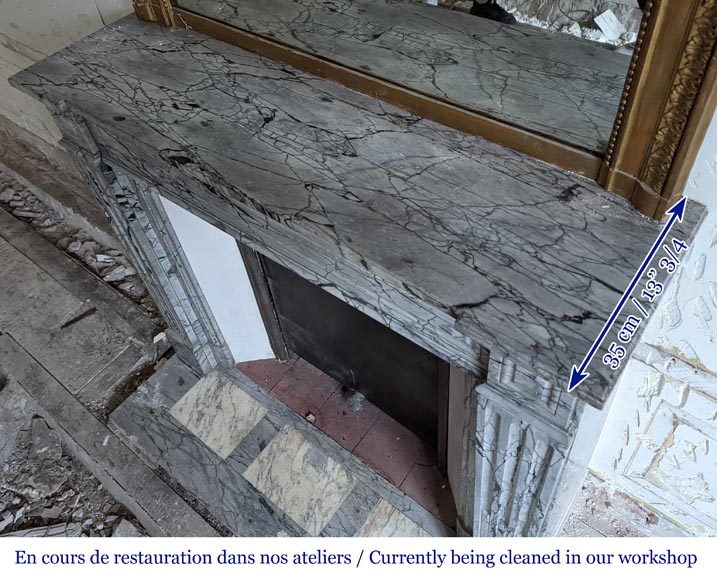 Petite cheminée de style Louis XVI en marbre Bleu Fleuri Petite cheminée de style Louis XVI en marbre Bleu Fleuri-9