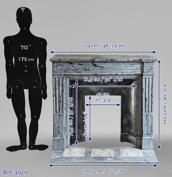 Petite cheminée de style Louis XVI en marbre Bleu Fleuri Petite cheminée de style Louis XVI en marbre Bleu Fleuri-10