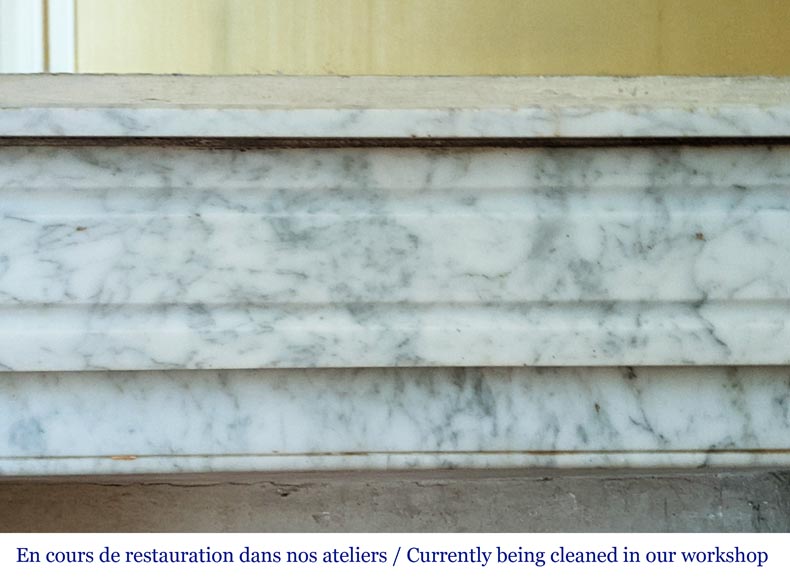 Cheminée ancienne de style Louis XVI en marbre de Carrare Cheminée ancienne de style Louis XVI en marbre de Carrare-1