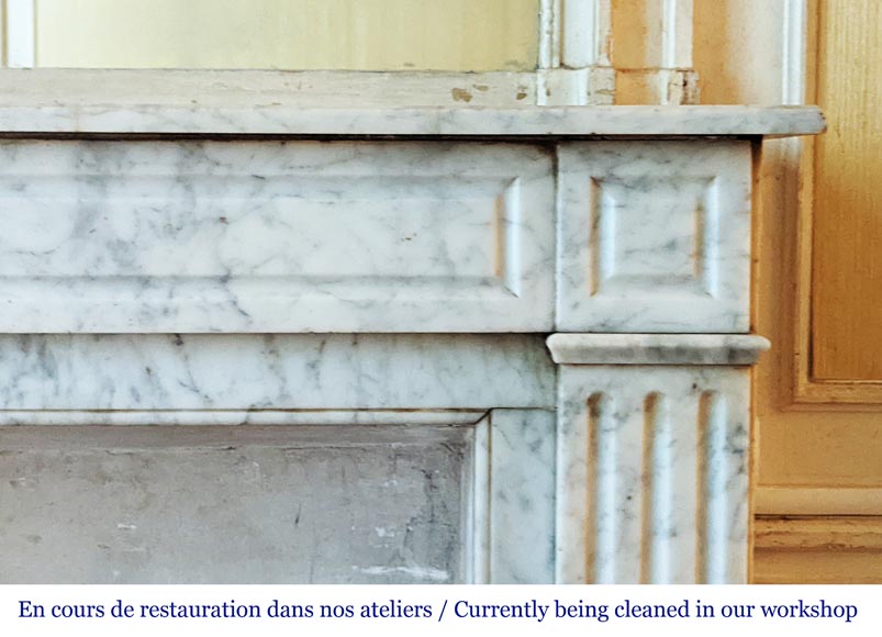 Cheminée ancienne de style Louis XVI en marbre de Carrare Cheminée ancienne de style Louis XVI en marbre de Carrare-6