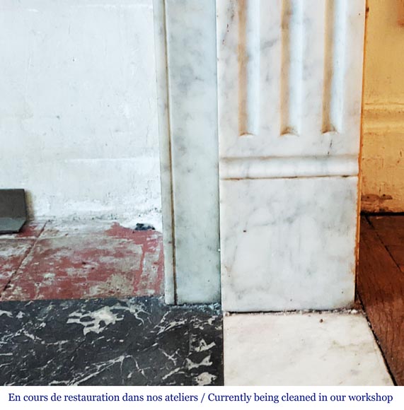 Cheminée ancienne de style Louis XVI en marbre de Carrare Cheminée ancienne de style Louis XVI en marbre de Carrare-7