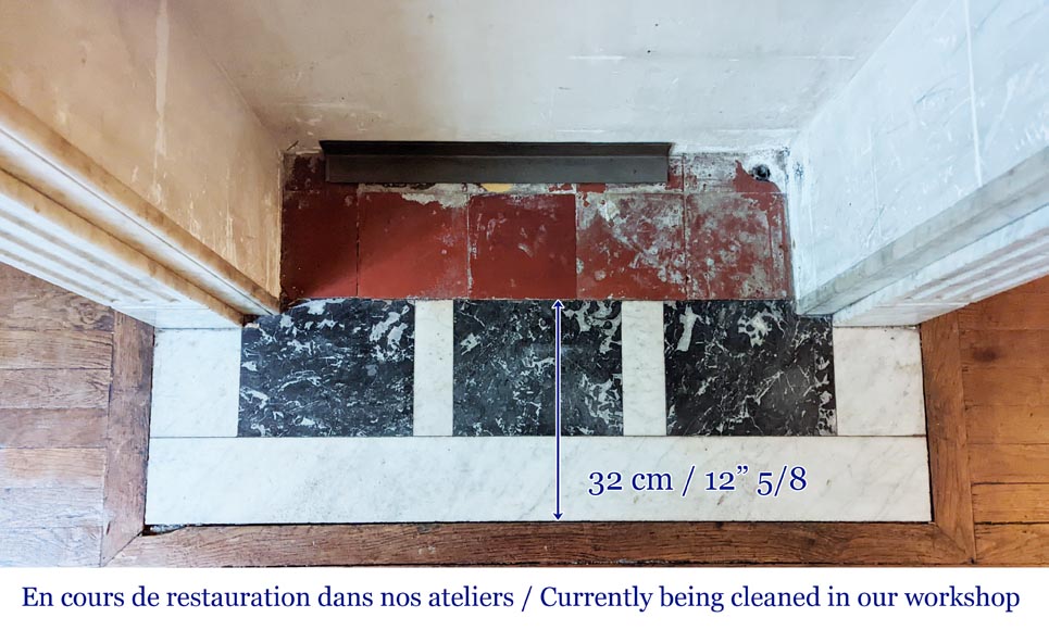 Cheminée ancienne de style Louis XVI en marbre de Carrare Cheminée ancienne de style Louis XVI en marbre de Carrare-8