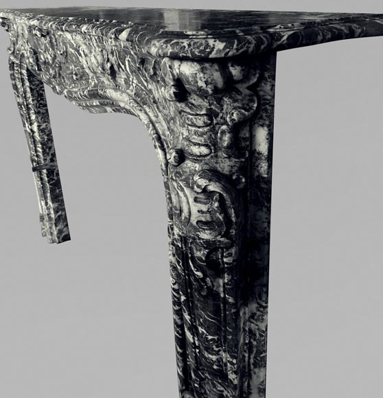 Belle cheminée d'époque Louis XV en marbre Gris Sainte Anne Belle cheminée d'époque Louis XV en marbre Gris Sainte Anne-6