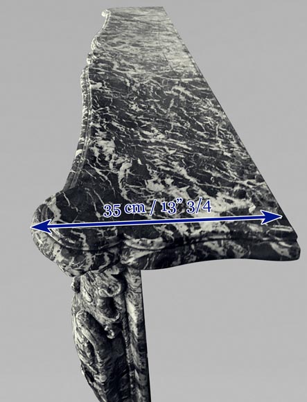 Belle cheminée d'époque Louis XV en marbre Gris Sainte Anne Belle cheminée d'époque Louis XV en marbre Gris Sainte Anne-7