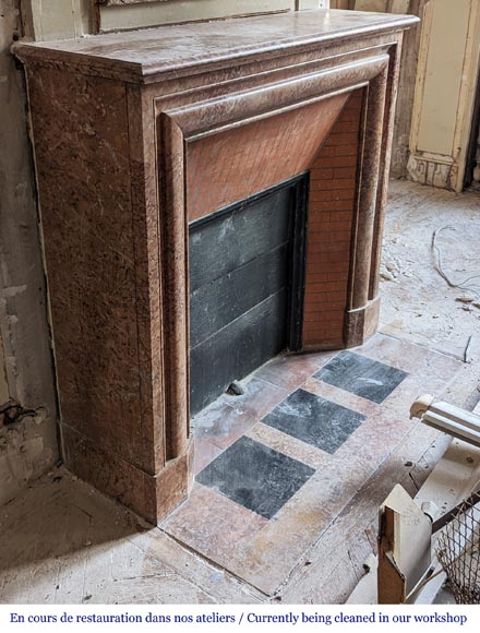 Cheminée de style Louis XIV en marbre griotte Cheminée de style Louis XIV en marbre griotte-2