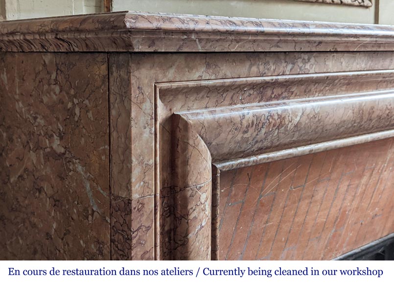 Cheminée de style Louis XIV en marbre griotte Cheminée de style Louis XIV en marbre griotte-3