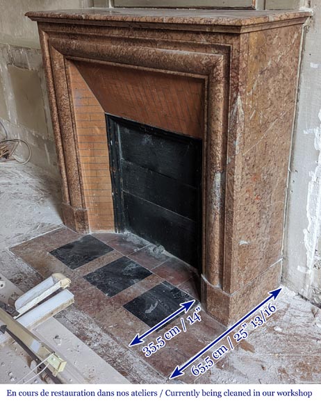 Cheminée de style Louis XIV en marbre griotte Cheminée de style Louis XIV en marbre griotte-5