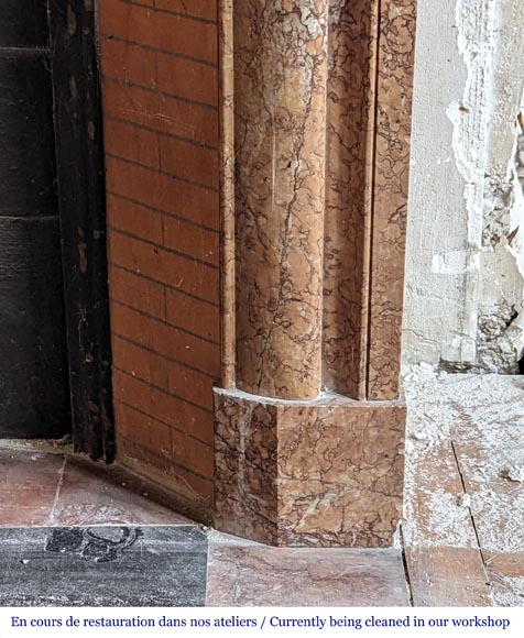 Cheminée de style Louis XIV en marbre griotte Cheminée de style Louis XIV en marbre griotte-7