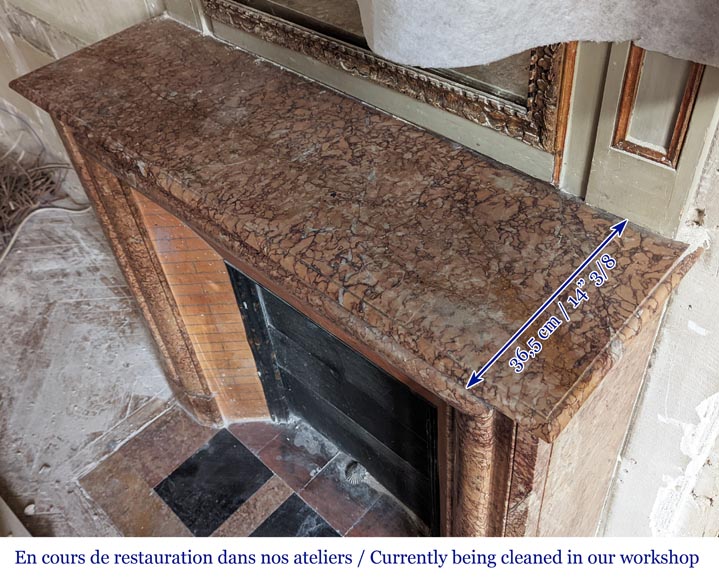 Cheminée de style Louis XIV en marbre griotte Cheminée de style Louis XIV en marbre griotte-8