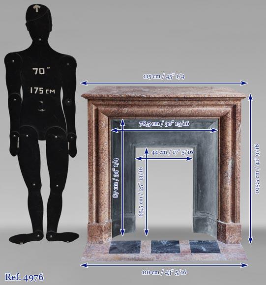 Cheminée de style Louis XIV en marbre griotte Cheminée de style Louis XIV en marbre griotte-9
