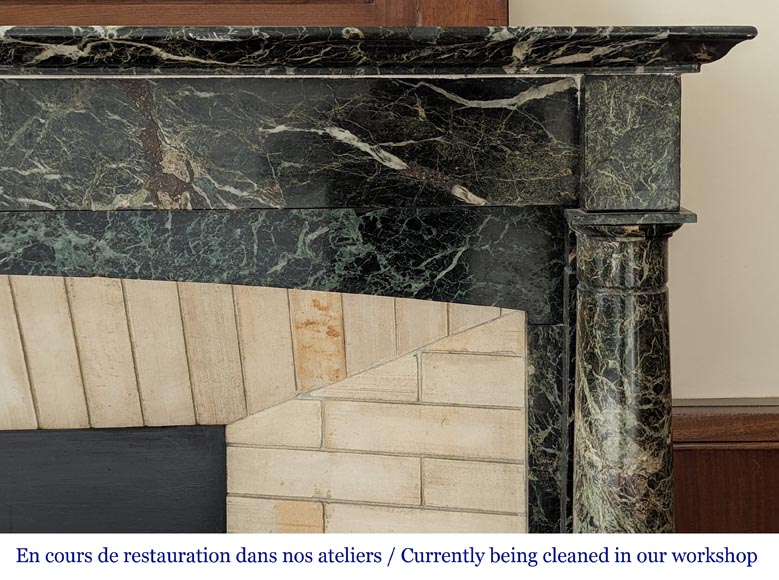 Cheminée de style Empire en marbre Vert de mer à colonnes détachées Cheminée de style Empire en marbre Vert de mer à colonnes détachées-7