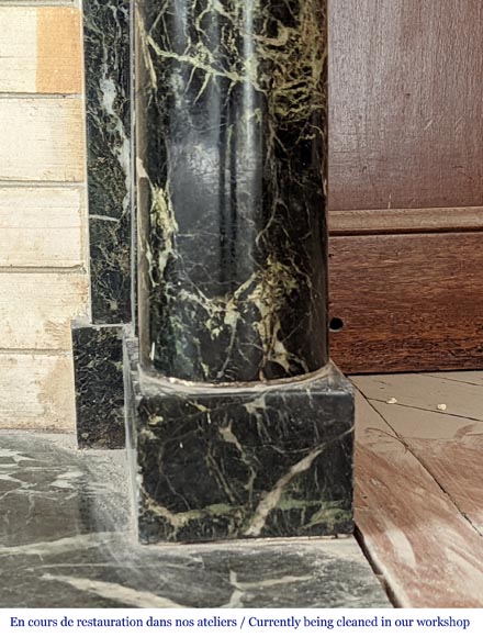 Cheminée de style Empire en marbre Vert de mer à colonnes détachées Cheminée de style Empire en marbre Vert de mer à colonnes détachées-8