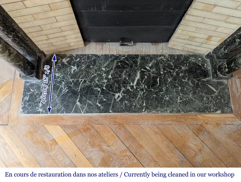 Cheminée de style Empire en marbre Vert de mer à colonnes détachées Cheminée de style Empire en marbre Vert de mer à colonnes détachées-9