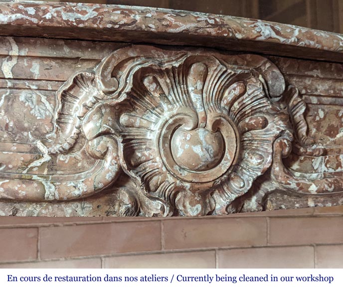 Cheminée d'époque Louis XV en marbre Rouge Royal Cheminée d'époque Louis XV en marbre Rouge Royal-2