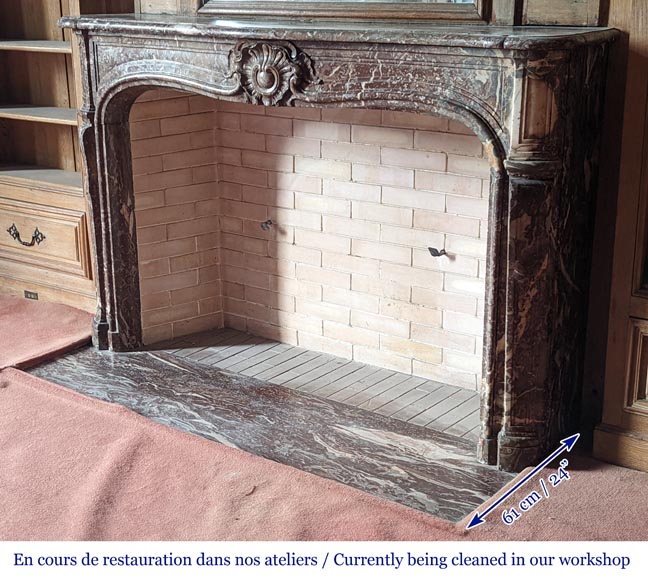 Cheminée d'époque Louis XV en marbre Rouge Royal Cheminée d'époque Louis XV en marbre Rouge Royal-6