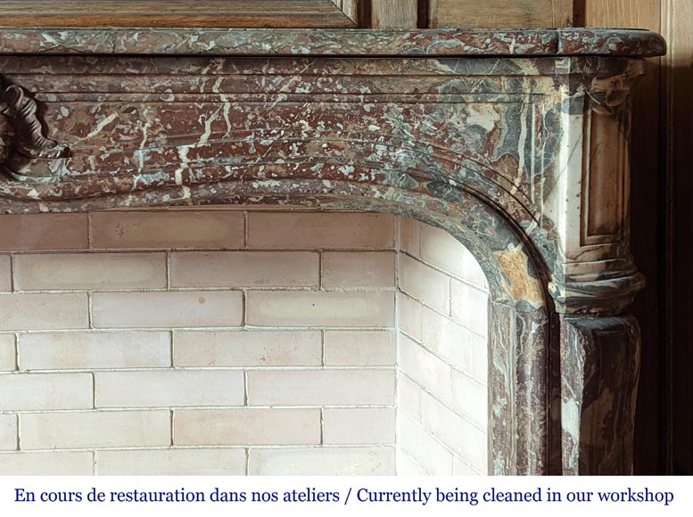 Cheminée d'époque Louis XV en marbre Rouge Royal Cheminée d'époque Louis XV en marbre Rouge Royal-7