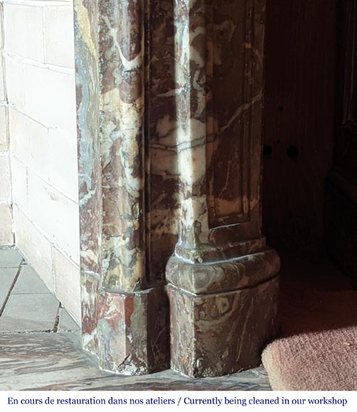 Cheminée d'époque Louis XV en marbre Rouge Royal Cheminée d'époque Louis XV en marbre Rouge Royal-8