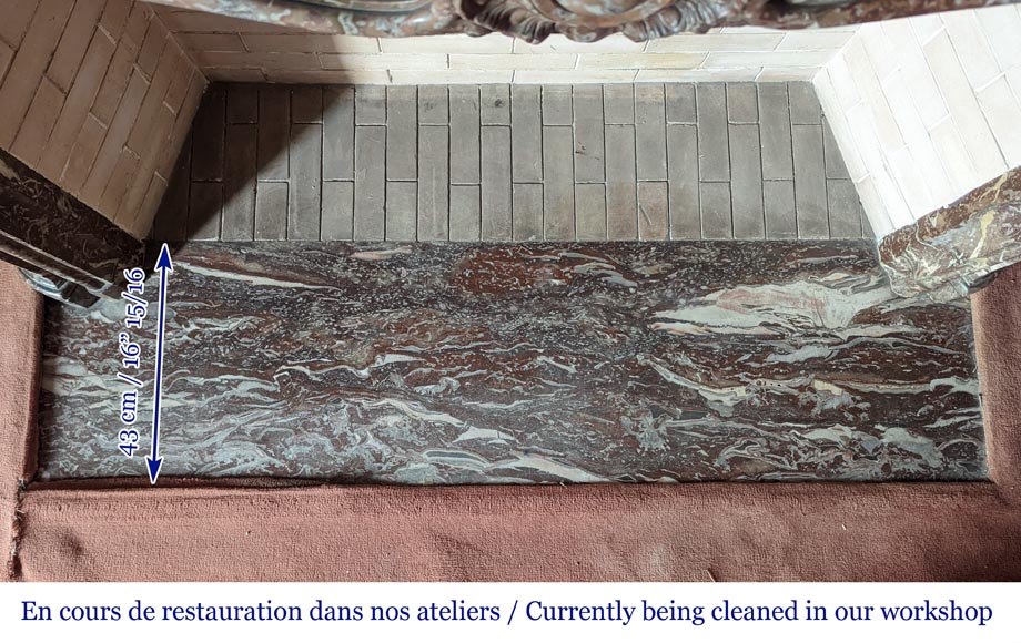 Cheminée d'époque Louis XV en marbre Rouge Royal Cheminée d'époque Louis XV en marbre Rouge Royal-9