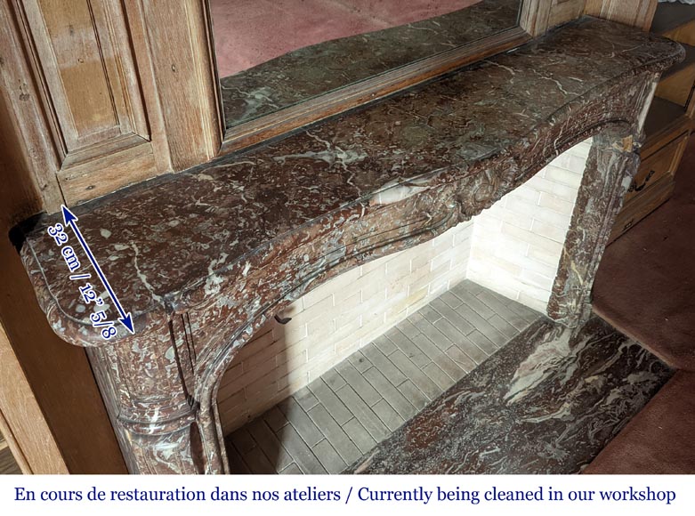 Cheminée d'époque Louis XV en marbre Rouge Royal Cheminée d'époque Louis XV en marbre Rouge Royal-10