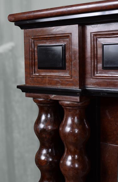 Cheminée de style Napoléon III en marbres rouges et noirs Cheminée de style Napoléon III en marbres rouges et noirs-4