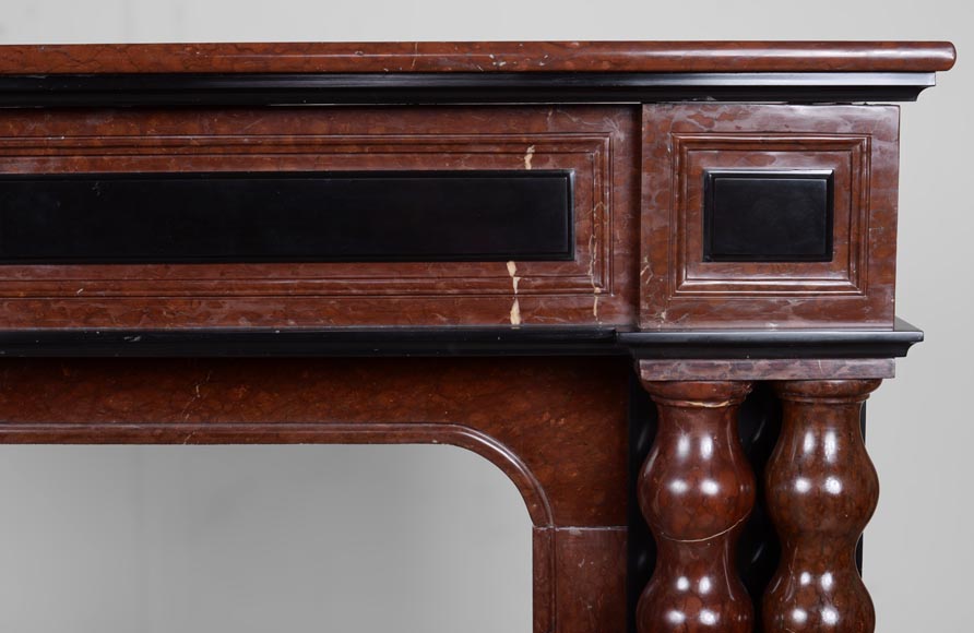 Cheminée de style Napoléon III en marbres rouges et noirs Cheminée de style Napoléon III en marbres rouges et noirs-7