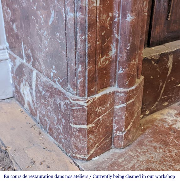 Cheminée de style Louis XIV en marbre Rouge du Nord Cheminée de style Louis XIV en marbre Rouge du Nord-4