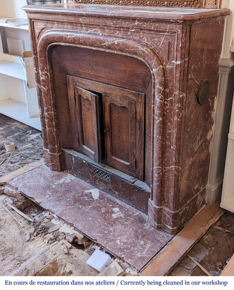 Cheminée de style Louis XIV en marbre Rouge du Nord Cheminée de style Louis XIV en marbre Rouge du Nord-5