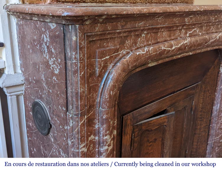 Cheminée de style Louis XIV en marbre Rouge du Nord Cheminée de style Louis XIV en marbre Rouge du Nord-6