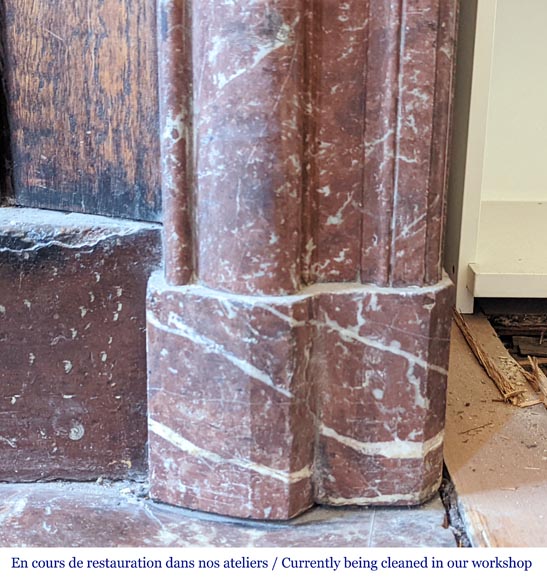 Cheminée de style Louis XIV en marbre Rouge du Nord Cheminée de style Louis XIV en marbre Rouge du Nord-7