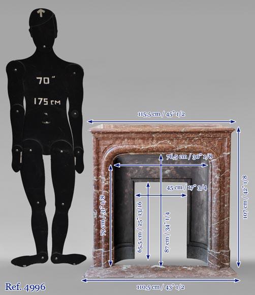 Cheminée de style Louis XIV en marbre Rouge du Nord Cheminée de style Louis XIV en marbre Rouge du Nord-10