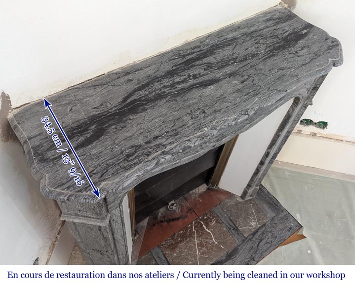 Cheminée ancienne de style Louis XV, modèle Pompadour, en marbre Bleu Fleuri Cheminée ancienne de style Louis XV, modèle Pompadour, en marbre Bleu Fleuri-9