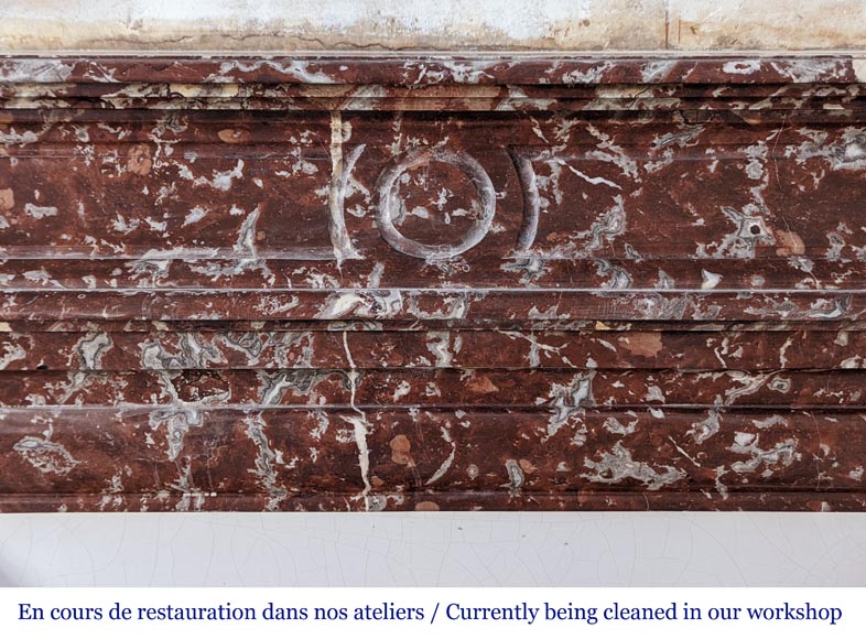 Cheminée de style Louis XIV en marbre Rouge du Nord Cheminée de style Louis XIV en marbre Rouge du Nord-1