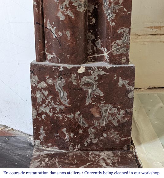 Cheminée de style Louis XIV en marbre Rouge du Nord Cheminée de style Louis XIV en marbre Rouge du Nord-7