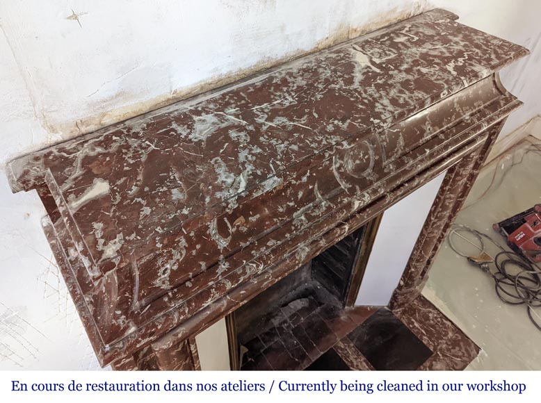 Cheminée de style Louis XIV en marbre Rouge du Nord Cheminée de style Louis XIV en marbre Rouge du Nord-9