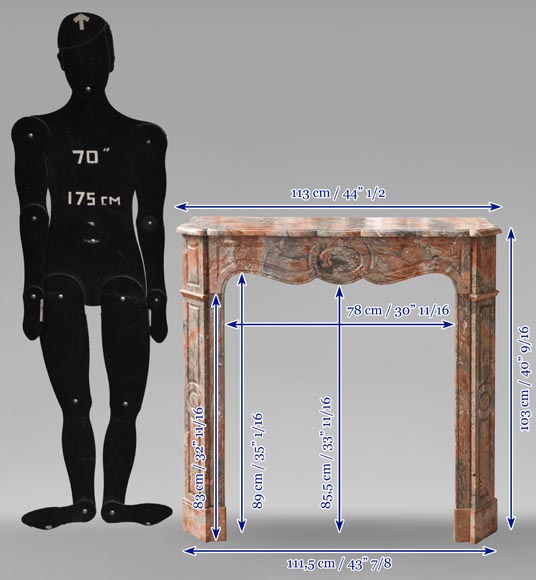 Cheminée de style Louis XV modèle Pompadour en marbre Enjugerais Cheminée de style Louis XV modèle Pompadour en marbre Enjugerais-9