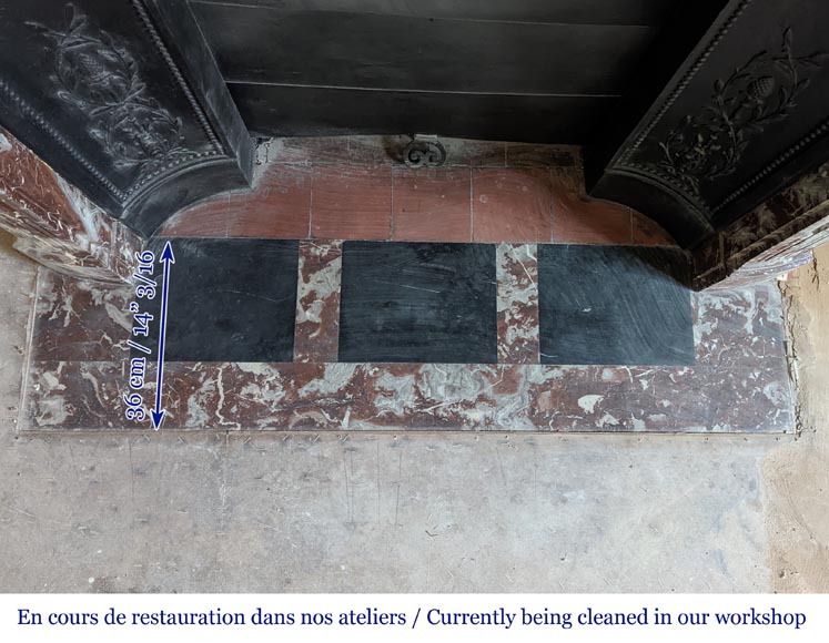 Cheminée de style Régence en marbre Rouge du Nord Cheminée de style Régence en marbre Rouge du Nord-9