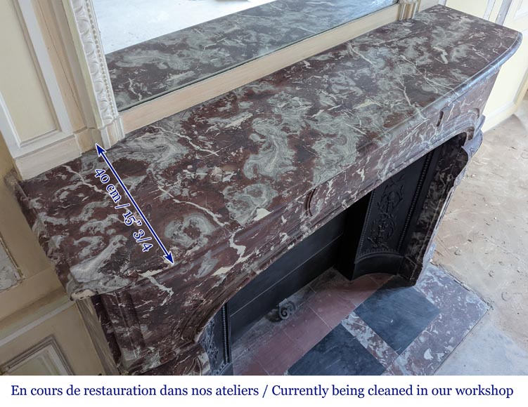 Cheminée de style Régence en marbre Rouge du Nord Cheminée de style Régence en marbre Rouge du Nord-10