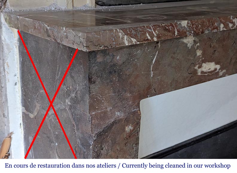 Cheminée de style Louis XVI en marbre Rouge du Nord Cheminée de style Louis XVI en marbre Rouge du Nord-3