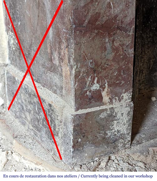 Cheminée de style Louis XVI en marbre Rouge du Nord Cheminée de style Louis XVI en marbre Rouge du Nord-4