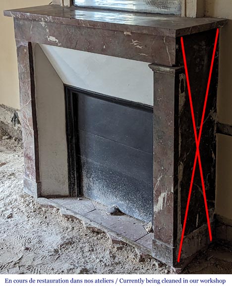 Cheminée de style Louis XVI en marbre Rouge du Nord Cheminée de style Louis XVI en marbre Rouge du Nord-5