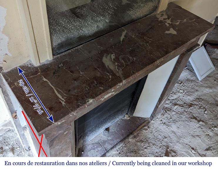 Cheminée de style Louis XVI en marbre Rouge du Nord Cheminée de style Louis XVI en marbre Rouge du Nord-8