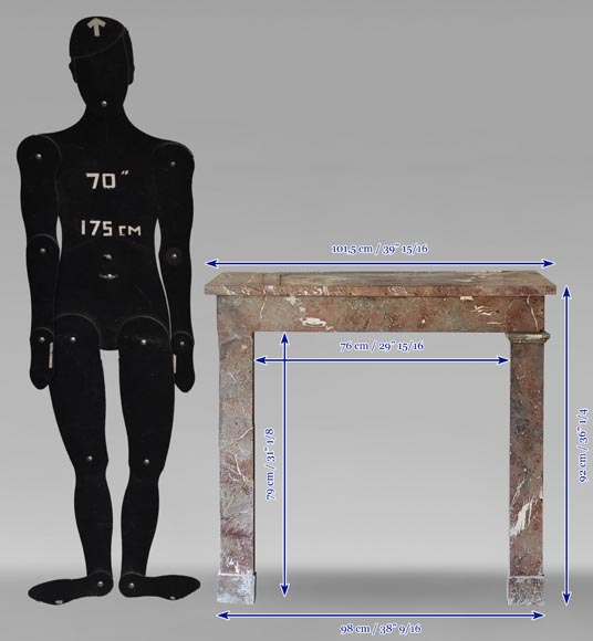 Cheminée de style Louis XVI en marbre Rouge du Nord Cheminée de style Louis XVI en marbre Rouge du Nord-9