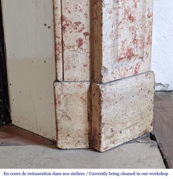 Cheminée Pompadour à pans coupés en marbre rouge et rosé Cheminée Pompadour à pans coupés en marbre rouge et rosé-7