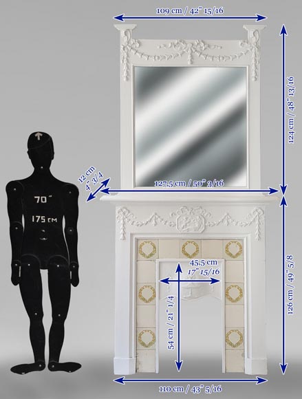 Cheminée de style Louis XVI en bois décorée d'une scène de mythologie Cheminée de style Louis XVI en bois décorée d'une scène de mythologie-12