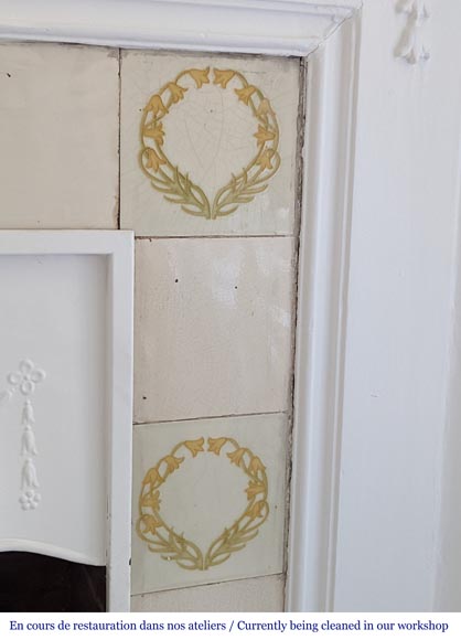 Cheminée en bois de style Louis XVI décorée d'une scène de mythologie Cheminée en bois de style Louis XVI décorée d'une scène de mythologie-9