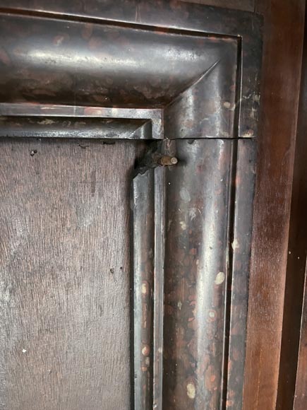 Grande cheminée Néo-Renaissance en noyer aux cuirs découpés Grande cheminée Néo-Renaissance en noyer aux cuirs découpés-10