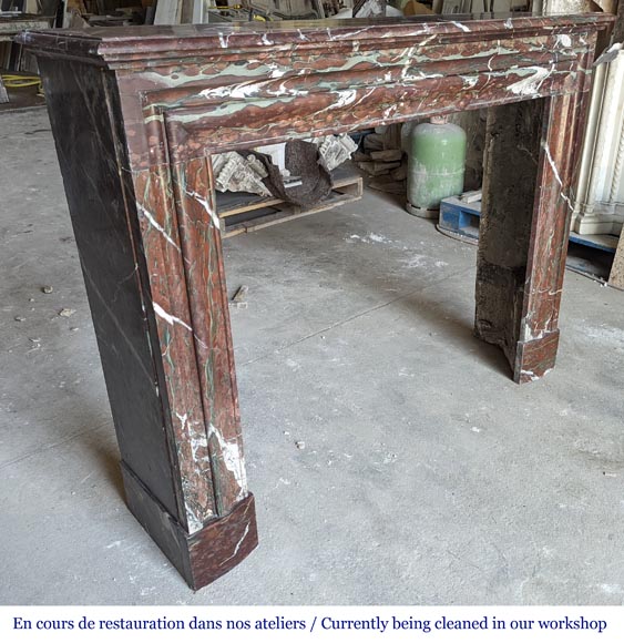 Cheminée de style Louis XIV en marbre Griotte Cheminée de style Louis XIV en marbre Griotte-2