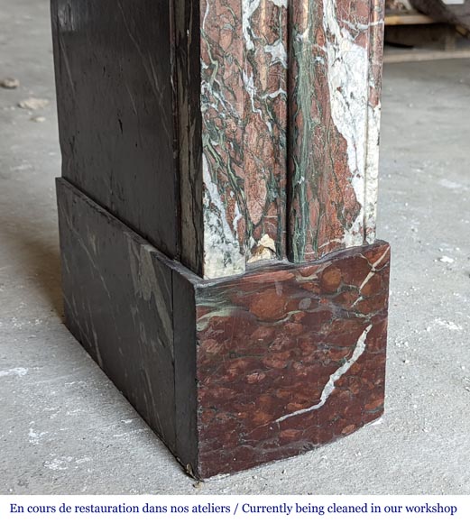 Cheminée de style Louis XIV en marbre Griotte Cheminée de style Louis XIV en marbre Griotte-4